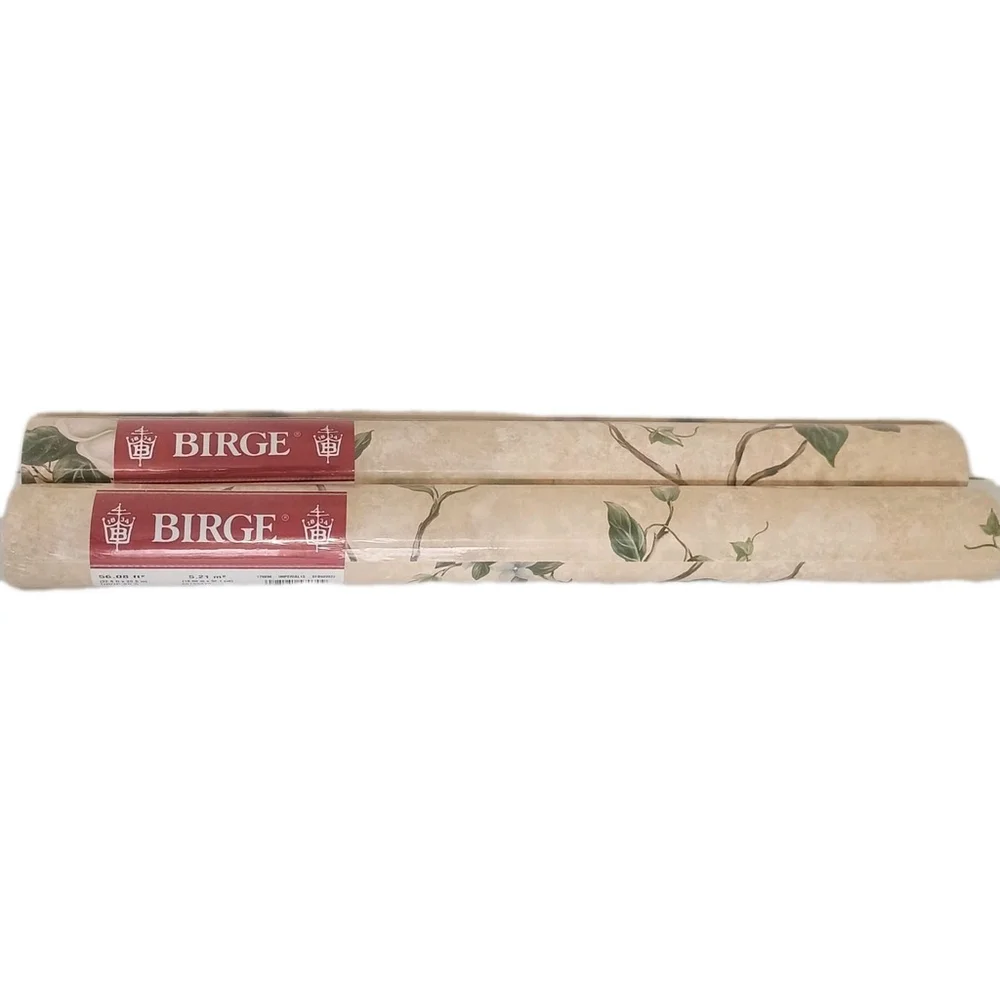 NOS 2 Rolls Birge Wallpaper Imperial 1S 56.08 Sq Ft Prepasted Floral